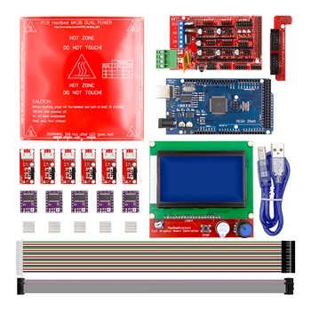 Reprap Ramps 1.4 Kit With Mega 2560 r3 + HeatBed mk2b + 12864 LCD Controller + DRV8825 +Mechanical switch +Cables For 3D Printer 
Reprap Ramps 1.4 Kit With Mega 2560 r3 + HeatBed mk2b + 12864 LCD Controller + DRV8825 +Mechanical switch +Cables For 3D Printer