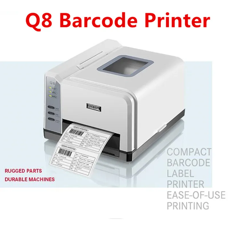 Postek Q8/300 Barcode Printer Thermal Transfer Label Printer Jewelry label/Commodity Label/Logistics Label Printer 300dpi
Postek Q8/300 Barcode Printer Thermal Transfer Label Printer Jewelry label/Commodity Label/Logistics Label Printer 300dpi