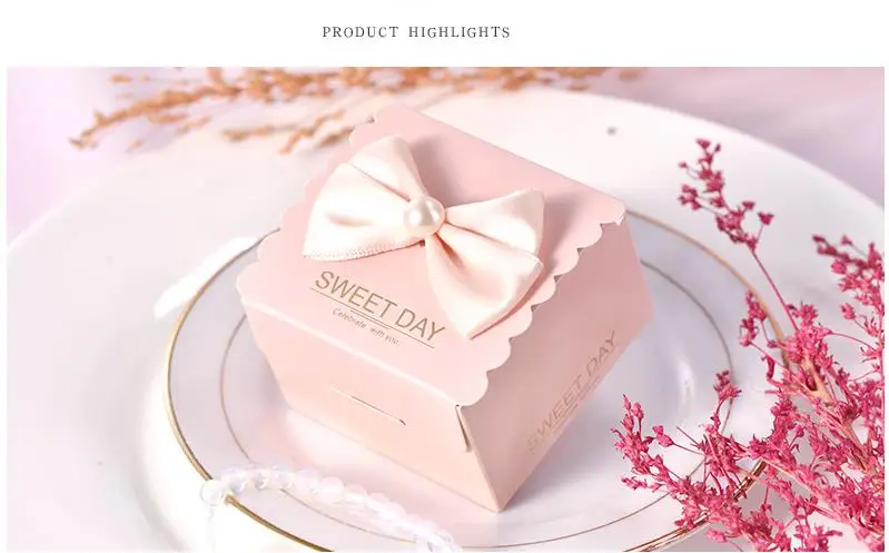 name: special wedding favor gift box with bow qty: 50pcs/lot