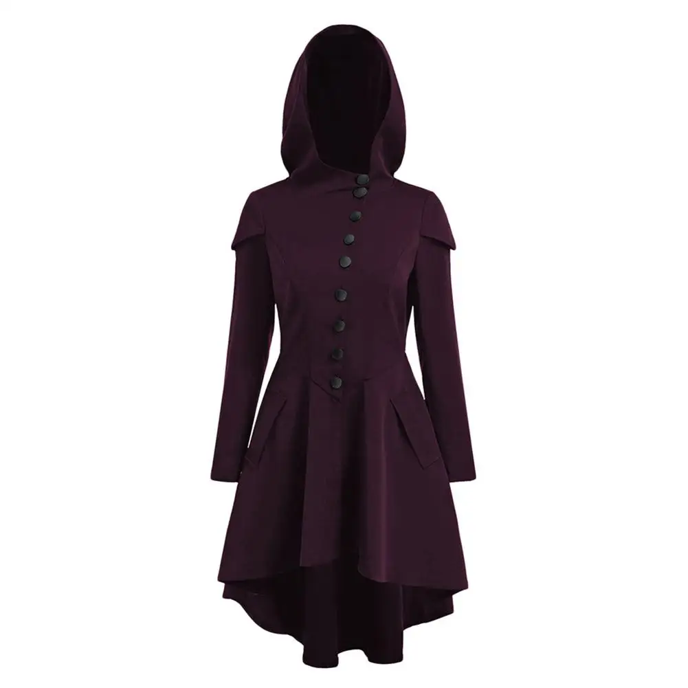 MISSKY Halloween Women Trench Hooded Coat Solid Color Lace Up High Low Dip Hem Top
MISSKY Halloween Women Trench Hooded Coat Solid Color Lace Up High Low Dip Hem Top