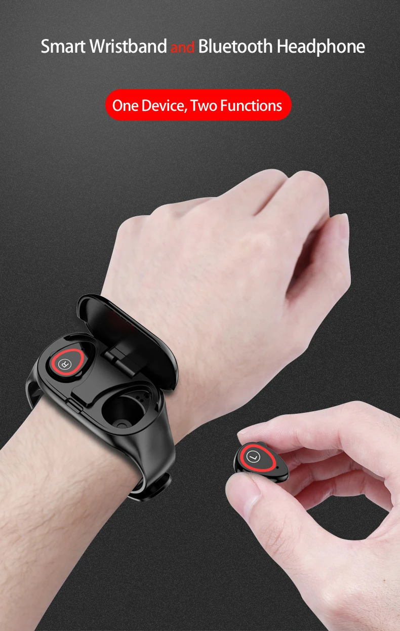 Smart Bracelet and Wireless Bluetooth Headset Combo Running Music Wristband Earphone Heart Rate Blood Pressure Fitness Tracker
Smart Bracelet and Wireless Bluetooth Headset Combo Running Music Wristband Earphone Heart Rate Blood Pressure Fitness Tracker
