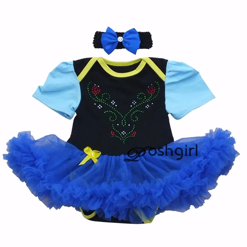 

Cartoon Anna Baby Costumes Lace Petti Romper Dress 1st Birthday Outfits Bebe Jumpsuit Newborn Baby Girl Clothes Infant Clothing