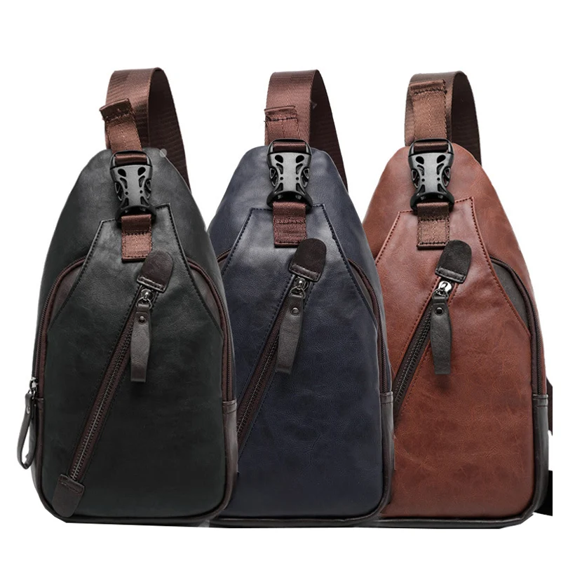 Fashion Bags Men Crossbody Bag 2020 New High Quality PU Leather Chest Anti-theft Male Messenger Hot Sale Man Pack |