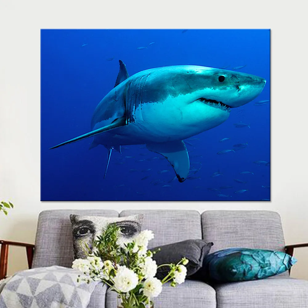 Canvas Painting Home Decor HD Print 1 Piece/Pcs Blue Ocean Big White Shark Pictures Animal Poster Living Room Wall Art Framework
Canvas Painting Home Decor HD Print 1 Piece/Pcs Blue Ocean Big White Shark Pictures Animal Poster Living Room Wall Art Framework