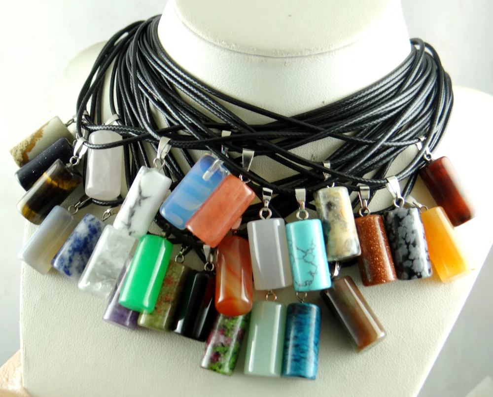 Natural stone Crystal tiger eye Opal Mix agates cylinder beads Pendants bead Leather Chains Necklace Women charm Fashion Jewelry
Natural stone Crystal tiger eye Opal Mix agates cylinder beads Pendants bead Leather Chains Necklace Women charm Fashion Jewelry