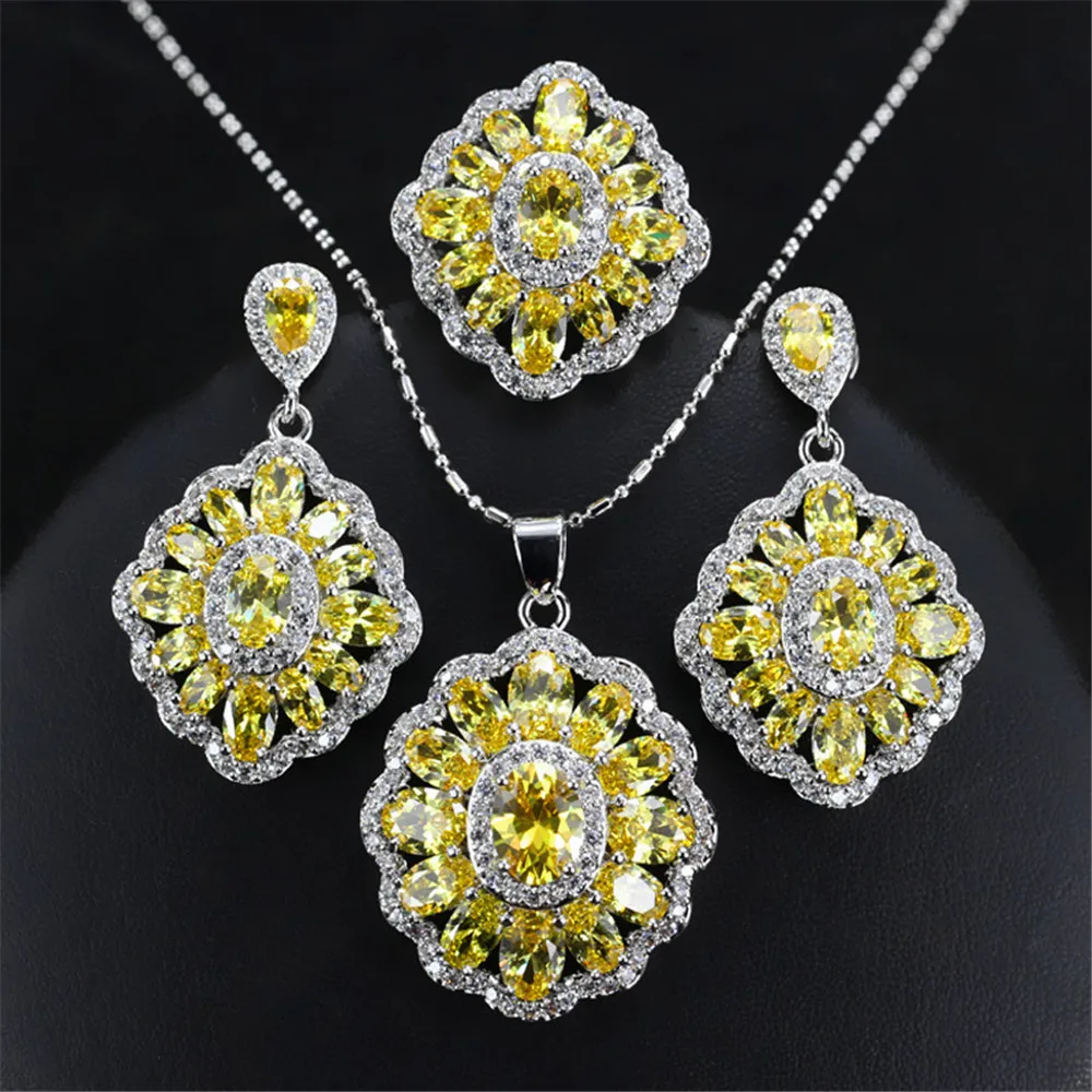 Newest Gorgeous Silver Color geometry multicolor high quality Necklace Earring And Ring 3 Pcs Fashion Women CZ Jewelry Set 
Newest Gorgeous Silver Color geometry multicolor high quality Necklace Earring And Ring 3 Pcs Fashion Women CZ Jewelry Set