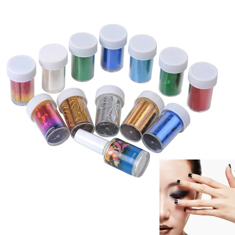 12 Colors Nail Art Transfer Foil Sticker for Nail Tips Decoration + Glue Set For Women Beauty Nail Sticker HB88
12 Colors Nail Art Transfer Foil Sticker for Nail Tips Decoration + Glue Set For Women Beauty Nail Sticker HB88