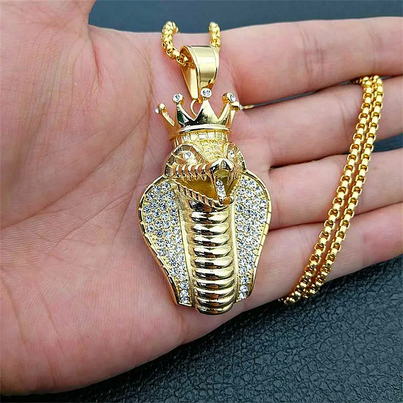 Ancient Cleopatra Nefertiti' Aspis Uraeus Serpent Necklace & Pendant Stainless Steel Iced Out Crown Necklaces for Men Jewelry
Ancient Cleopatra Nefertiti' Aspis Uraeus Serpent Necklace & Pendant Stainless Steel Iced Out Crown Necklaces for Men Jewelry