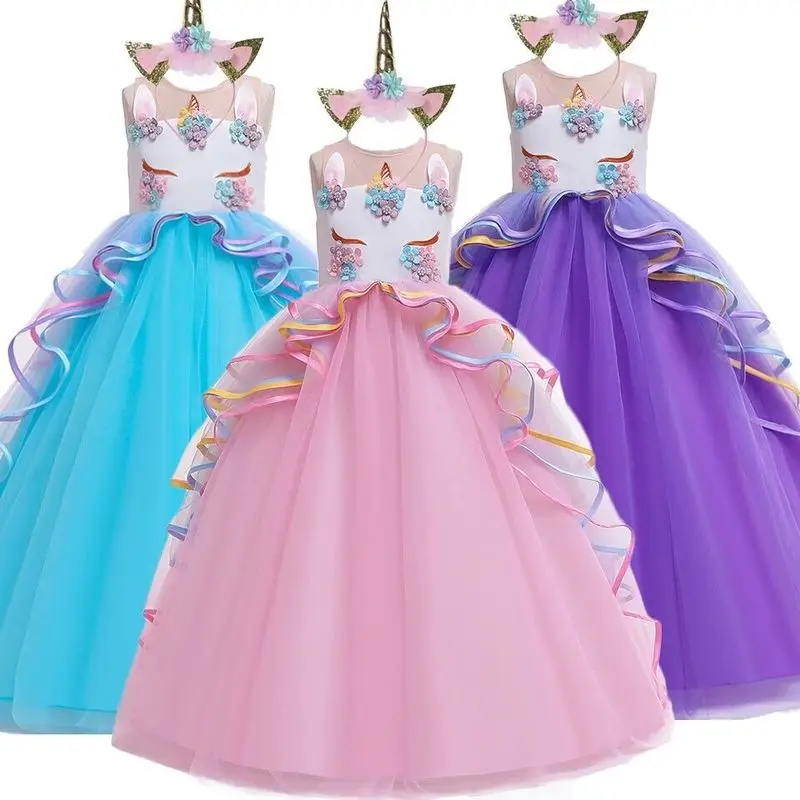 Summer High-grade birthday evening party child wedding dresses 4-14Y girls Embroidered applique unicorn long dress
Summer High-grade birthday evening party child wedding dresses 4-14Y girls Embroidered applique unicorn long dress