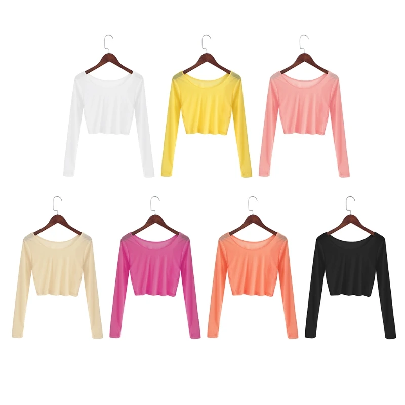 Women Sexy Slim Semi-transparent Mesh Crop Tops Girl Long Sleeve Short T-Shirts Tees Single Layer
Women Sexy Slim Semi-transparent Mesh Crop Tops Girl Long Sleeve Short T-Shirts Tees Single Layer