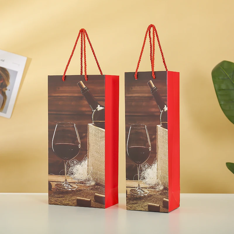 Printed Paper Wine Bag For Single Double Bottle Carrier High Quality Wine Grape Pokal Design Golden Logo Oil Bottle Gift Bags
Printed Paper Wine Bag For Single Double Bottle Carrier High Quality Wine Grape Pokal Design Golden Logo Oil Bottle Gift Bags