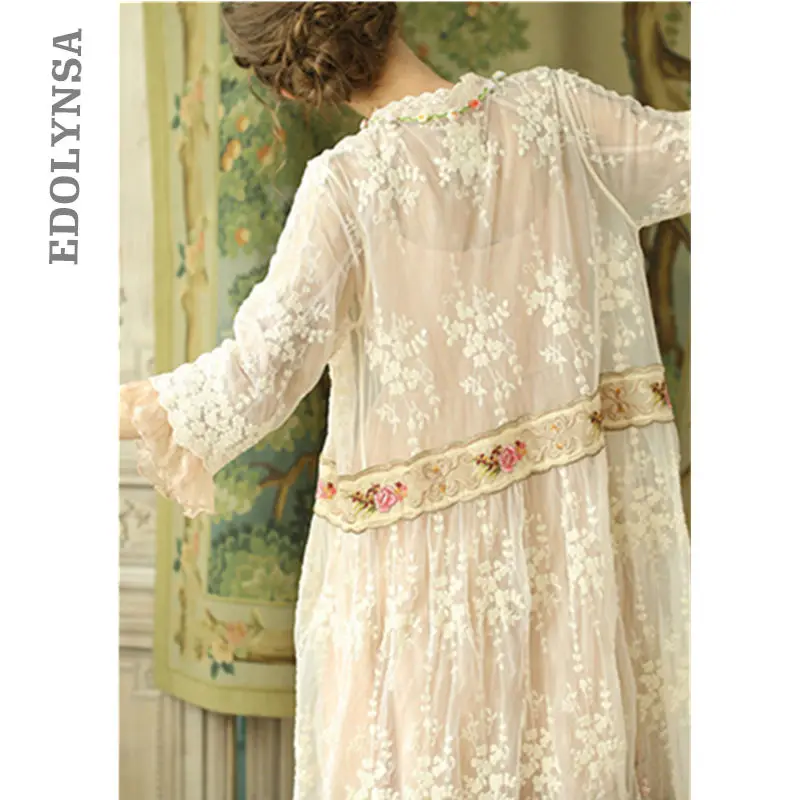 Apricot White Hand Made Embroidery Lace Patchwork Wedding Kimono Luxury Vintage Princess Hollow Out Cardigan High Quality T242
Apricot White Hand Made Embroidery Lace Patchwork Wedding Kimono Luxury Vintage Princess Hollow Out Cardigan High Quality T242