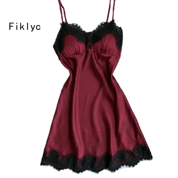 Fiklyc brand summer new arrival lace satin women's nightgowns V-neck sleepwear with bra pad suspenders lingerie set nightdress
Fiklyc brand summer new arrival lace satin women's nightgowns V-neck sleepwear with bra pad suspenders lingerie set nightdress