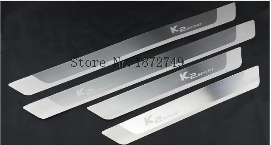 Для Kia Rio K2 2010-2014 304 тонкий дверной порог/Накладка на порог из нержавеющей стали