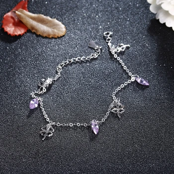 100% 925 sterling silver fashion shiny purple crystal flower ladies`anklets jewelry women anklet wholesale female gift
100% 925 sterling silver fashion shiny purple crystal flower ladies`anklets jewelry women anklet wholesale female gift