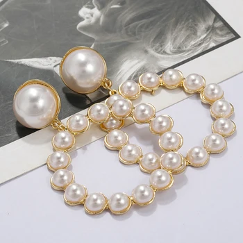 AENSOA Simple Gold Color Round Pearl Drop Earrings For Women Trendy Imitation Circle Pendant Big Dangle Earring Jewelry 2019
AENSOA Simple Gold Color Round Pearl Drop Earrings For Women Trendy Imitation Circle Pendant Big Dangle Earring Jewelry 2019