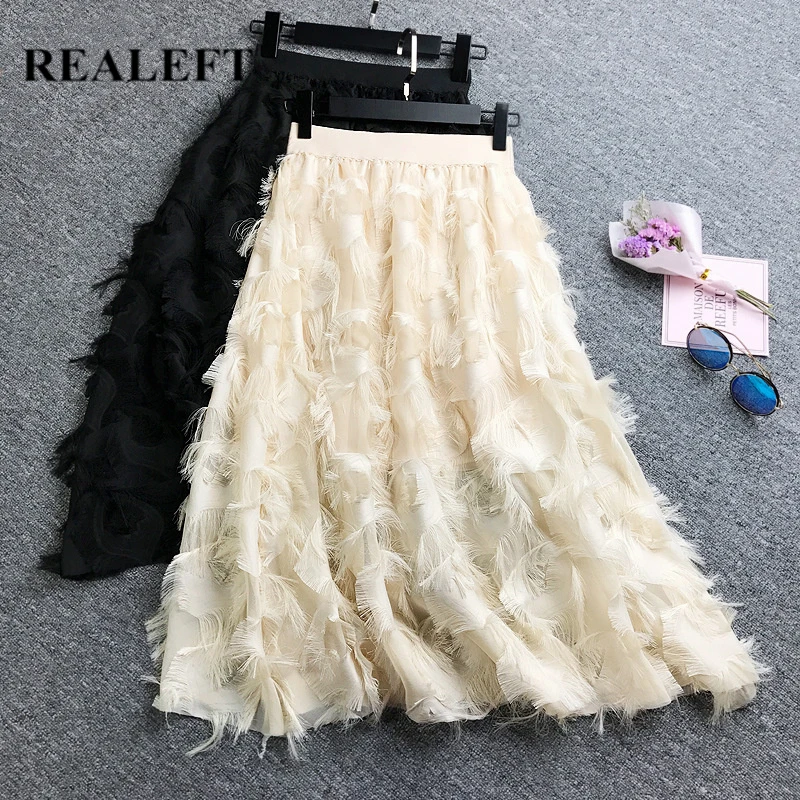 REALEFT Women Elegant White Party Feather Long Skirts 2019 New Spring High Waist Pleated Chiffon Mid-calf Skirts for Womens
REALEFT Women Elegant White Party Feather Long Skirts 2019 New Spring High Waist Pleated Chiffon Mid-calf Skirts for Womens