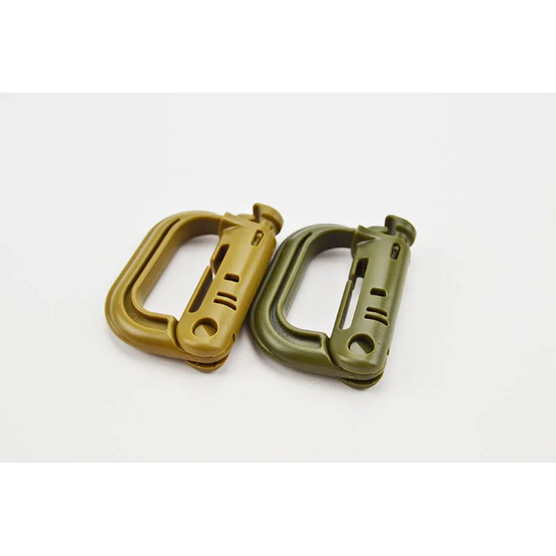 Plastic D Carabiner Khaki and Olive Drab
