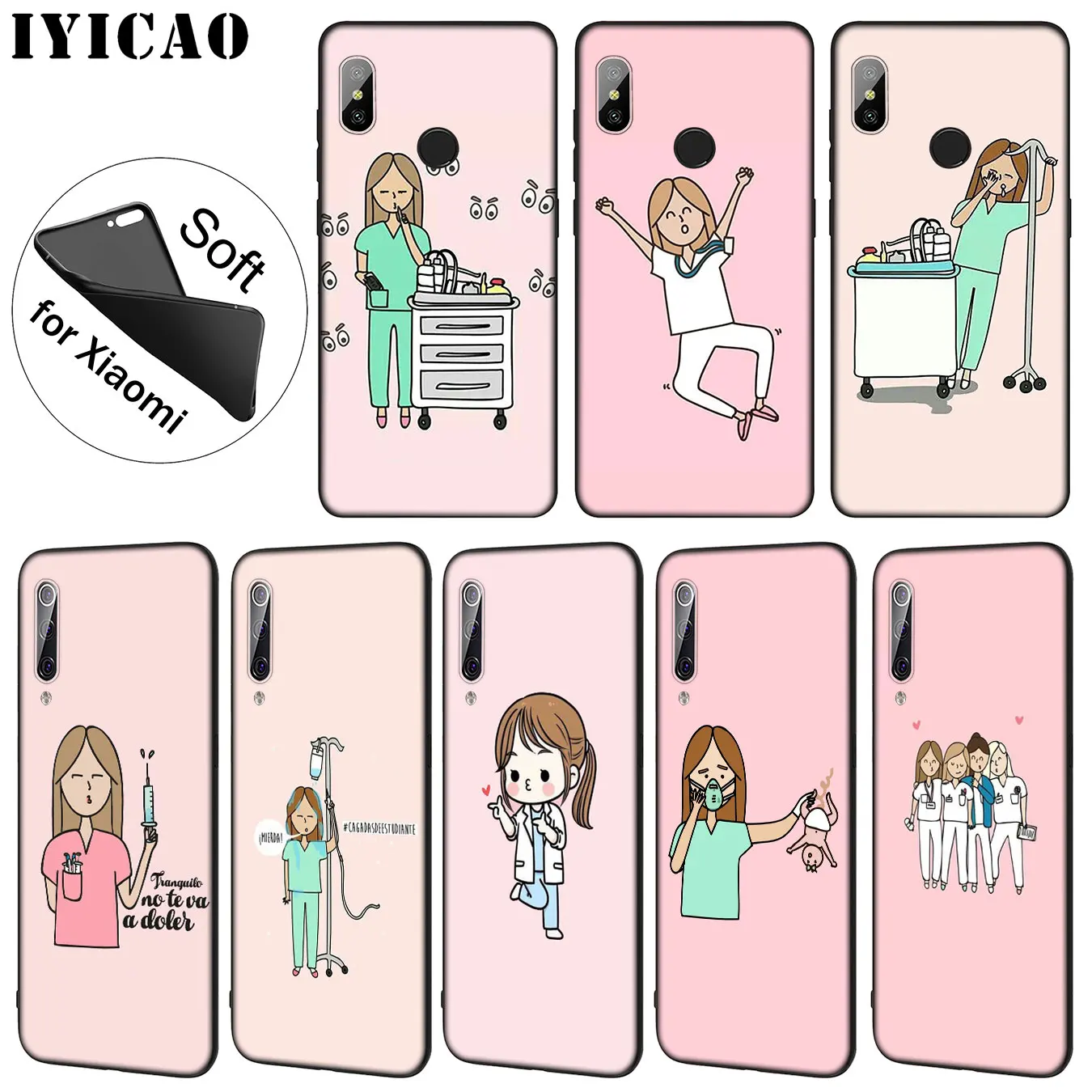 IYICAO Cartoon Doctor Nurse Hot Fashion Fun Dynamic Soft Case for Xiaomi Mi 9 SE 9T CC9 CC9E 8 A3 Pro A1 A2 Lite f1 MAX 3
IYICAO Cartoon Doctor Nurse Hot Fashion Fun Dynamic Soft Case for Xiaomi Mi 9 SE 9T CC9 CC9E 8 A3 Pro A1 A2 Lite f1 MAX 3