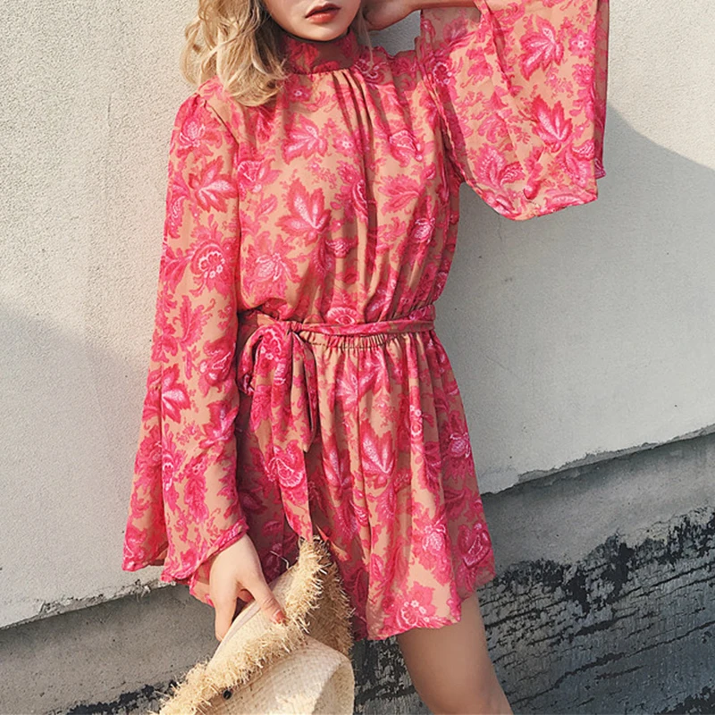 WHOSONG Elegant Print Floral Flare Sleeve Women Jumpsuit Rompers Sexy Backless Chiffon Playsuit Summer Party Overalls Leotard
WHOSONG Elegant Print Floral Flare Sleeve Women Jumpsuit Rompers Sexy Backless Chiffon Playsuit Summer Party Overalls Leotard