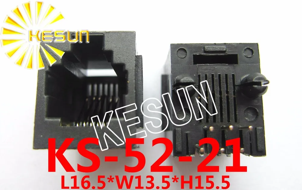 Бесплатная доставка 20 шт x RJ11 52-6P6C с фланцем 180 градусов топ-вход PCB телефон