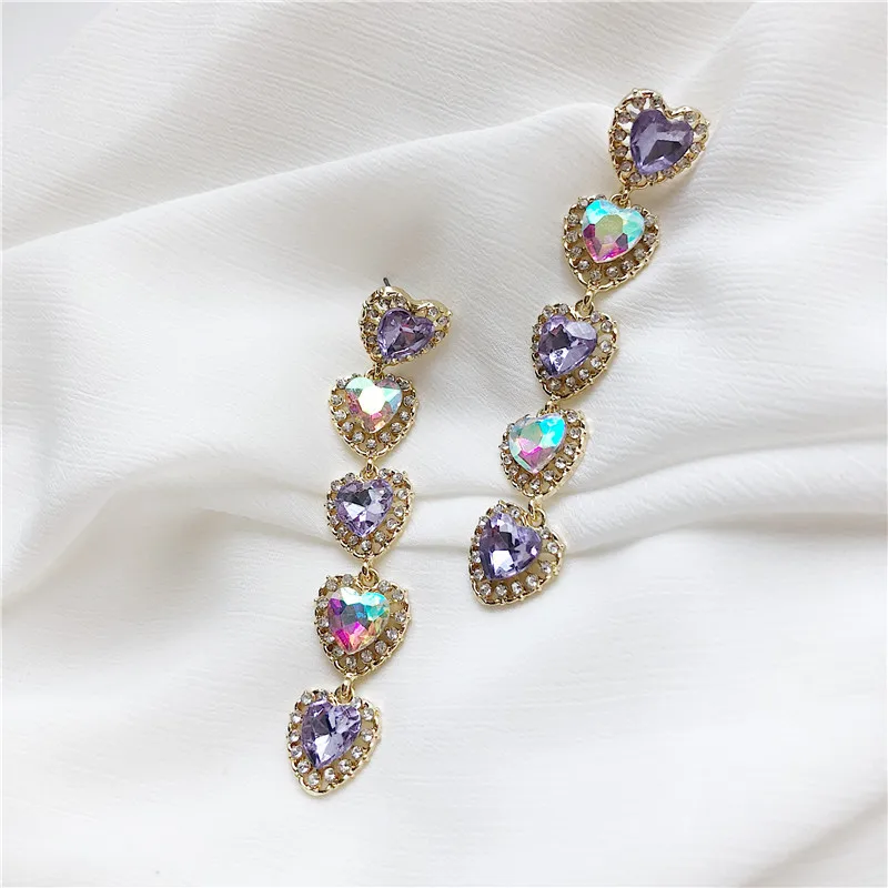 New arrival women's stud earrings sweet pink purple crystals nearts tassels patchwork punk cute sweet stud earrings for women
New arrival women's stud earrings sweet pink purple crystals nearts tassels patchwork punk cute sweet stud earrings for women