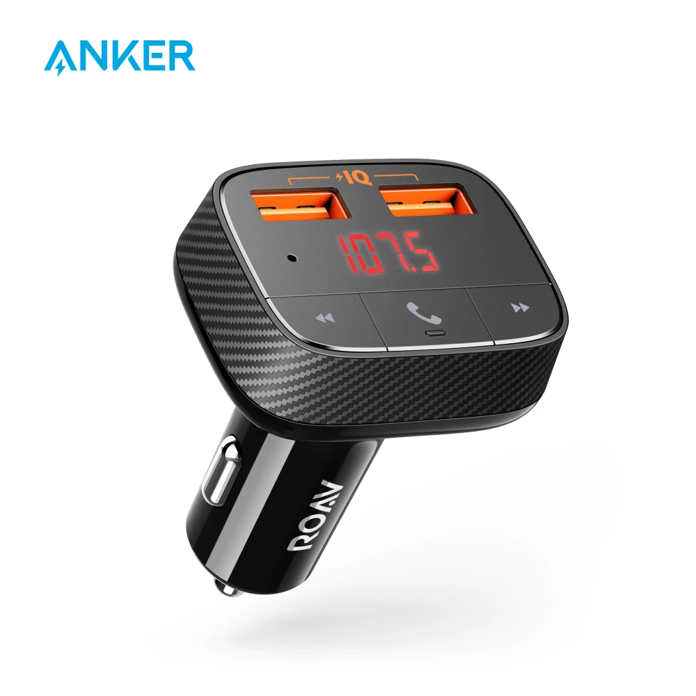 Anker Roav SmartCharge F0 Car Charger with FM Transmitter Bluetooth Receiver Bluetooth 4.2, 2 USB Ports, PowerIQ AUX Output
Anker Roav SmartCharge F0 Car Charger with FM Transmitter Bluetooth Receiver Bluetooth 4.2, 2 USB Ports, PowerIQ AUX Output