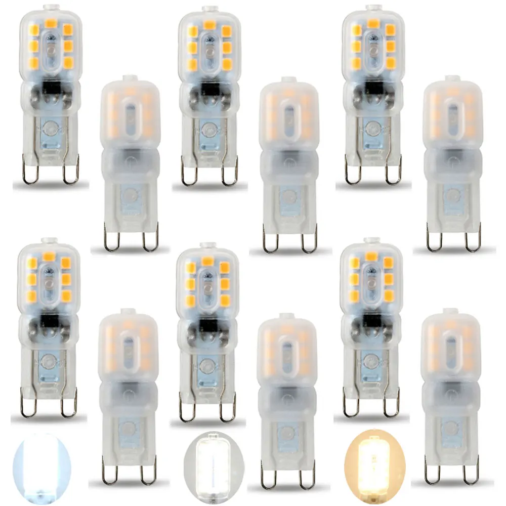 

10Pcs/Lot Dimmable Mini G9 LED Corn Light SMD 2835 Bulb Spotlight For Chandelier Replace 30W Halogen Lamp 14LEDs 110V 220V