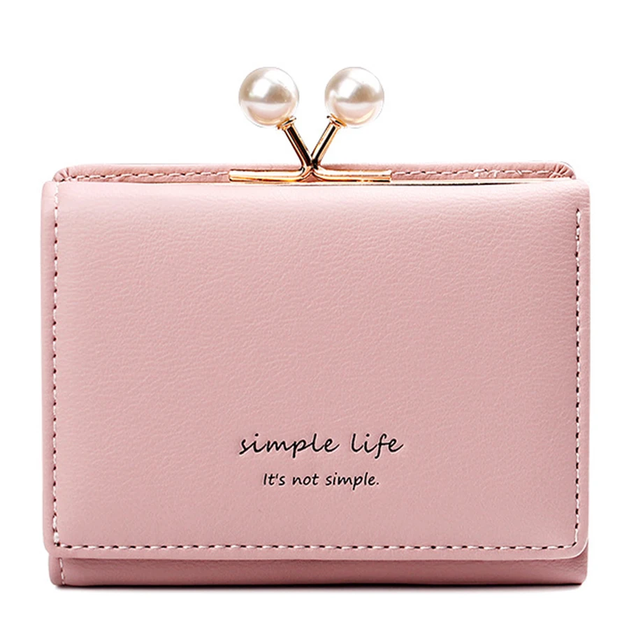 Fashion pearl short Women Wallet Mini Solid Color Students Clip Wallets Purse Korean Style Woman Credit Card Holders 2019
Fashion pearl short Women Wallet Mini Solid Color Students Clip Wallets Purse Korean Style Woman Credit Card Holders 2019