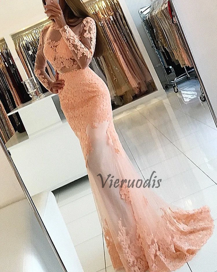 Vieruodis/ Pink O-Neck Long Mermaid Evening Dress 2019 Appliques Lace Backless Women Pageant Gown Long Sleeve Formal Prom Party
Vieruodis/ Pink O-Neck Long Mermaid Evening Dress 2019 Appliques Lace Backless Women Pageant Gown Long Sleeve Formal Prom Party