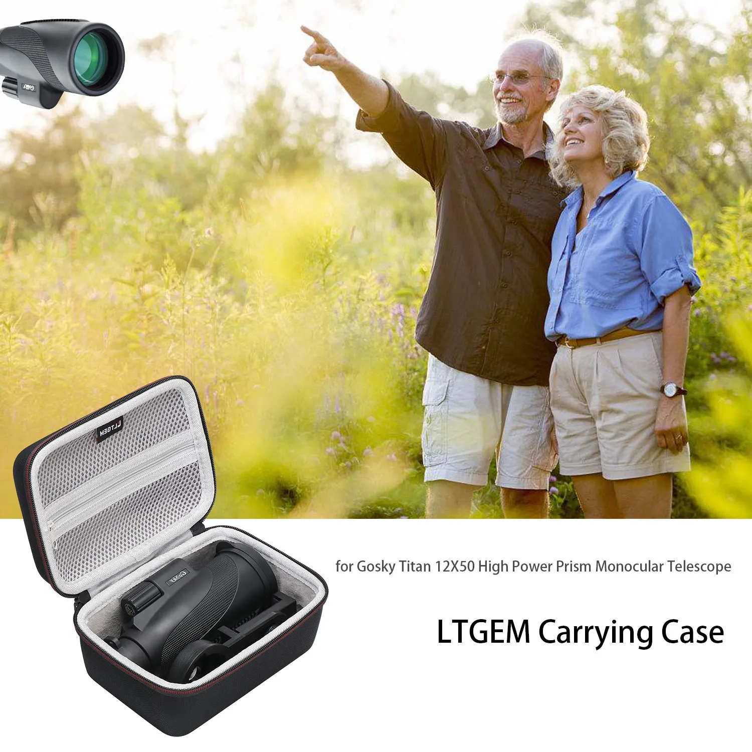 LTGEM Hard Carrying Case Compatible for Gosky Titan 12X50 High Power Prism Monocular Telescope Case Bag
LTGEM Hard Carrying Case Compatible for Gosky Titan 12X50 High Power Prism Monocular Telescope Case Bag
