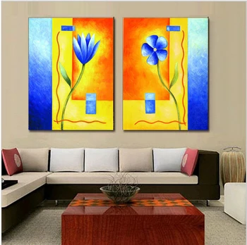 2 pieces handmade painting fresh flower on oil canvas for living room decor and wallpaper
2 pieces handmade painting fresh flower on oil canvas for living room decor and wallpaper