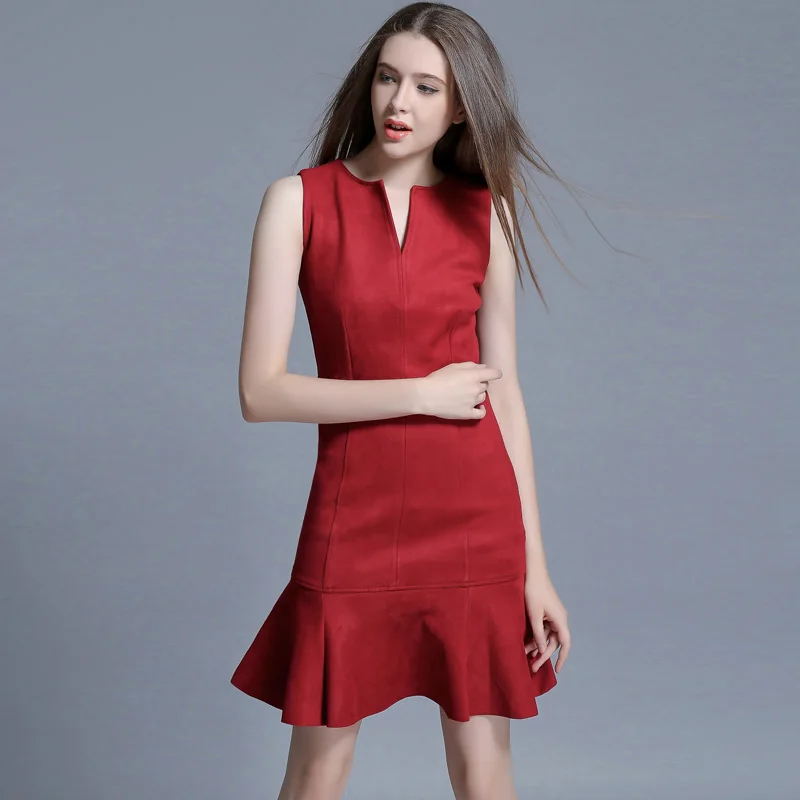 60 Colors Spring summer autumn Customize Size sleeveless V-neck fishtail elegant Ruffles Couture all-match slim suede dresses
60 Colors Spring summer autumn Customize Size sleeveless V-neck fishtail elegant Ruffles Couture all-match slim suede dresses