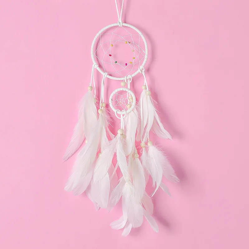Handmade Dream Catchers Hanging White Dreamcatcher Wind Chimes Indiana Feather Pendant Creative kids Baby Room Decoration Gift
Handmade Dream Catchers Hanging White Dreamcatcher Wind Chimes Indiana Feather Pendant Creative kids Baby Room Decoration Gift