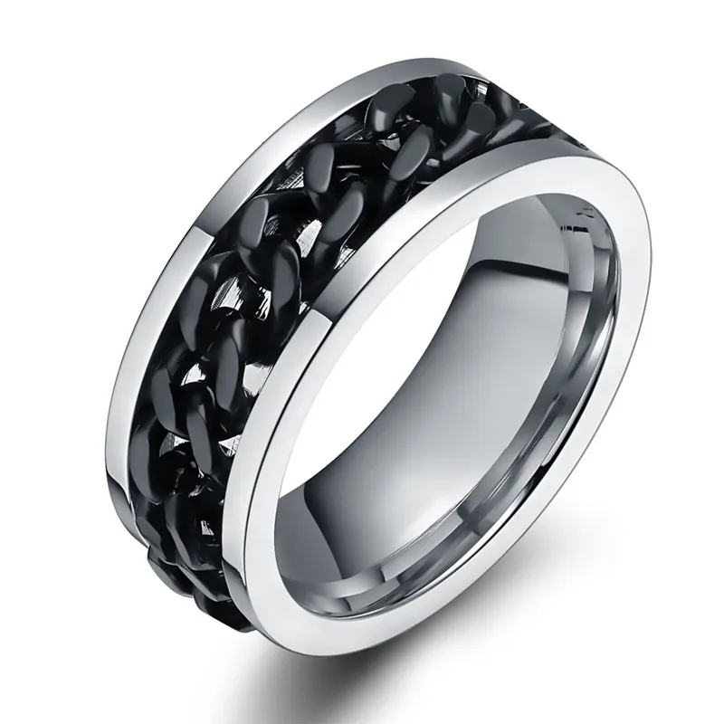 Men Ring Spinner Black Gold Silver Plated Chain Rings for Men Punk Titanium Steel Metal Finger Jewelry Male Alliance Accessory
Men Ring Spinner Black Gold Silver Plated Chain Rings for Men Punk Titanium Steel Metal Finger Jewelry Male Alliance Accessory