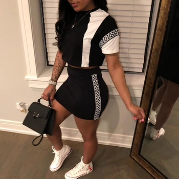 HONZBORY Sexy Splicing Ribbon Short Sleeve Skirt Set Two 2 Piece Set 2019 Summer Women Fashion Party Club Holiday Tracksuit
HONZBORY Sexy Splicing Ribbon Short Sleeve Skirt Set Two 2 Piece Set 2019 Summer Women Fashion Party Club Holiday Tracksuit