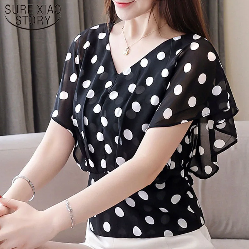 Chiffon Blouse Korean Fashion Clothing 2019 Ladies Tops White Shirt Blouse Short Ruffles Polka Dot shirt Harajuku 3097 50
Chiffon Blouse Korean Fashion Clothing 2019 Ladies Tops White Shirt Blouse Short Ruffles Polka Dot shirt Harajuku 3097 50