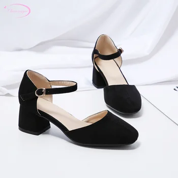 Chinese party style round toe flock summer sandals fashion buckle strap beige blue black high-heeled chunky women's shoes
Chinese party style round toe flock summer sandals fashion buckle strap beige blue black high-heeled chunky women's shoes