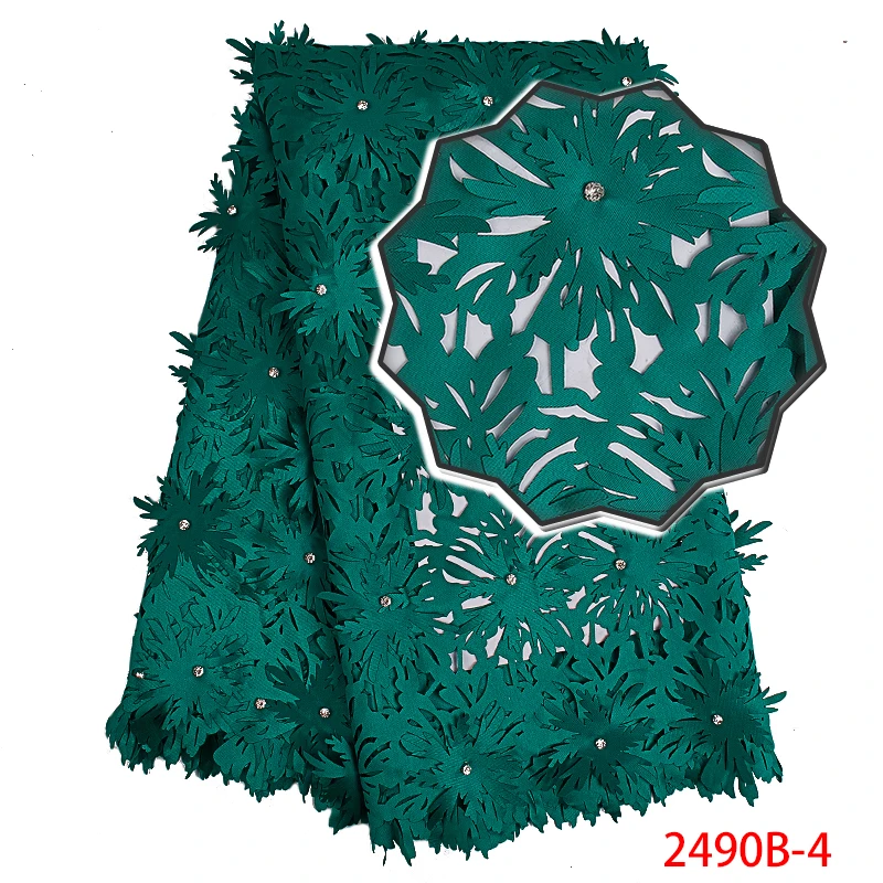 Latest African Laces Fabrics High Quality Nigerian Guipure French Cord Lace Fabric with Stones for Women Dress 5 Yards KS2490B-4
Latest African Laces Fabrics High Quality Nigerian Guipure French Cord Lace Fabric with Stones for Women Dress 5 Yards KS2490B-4