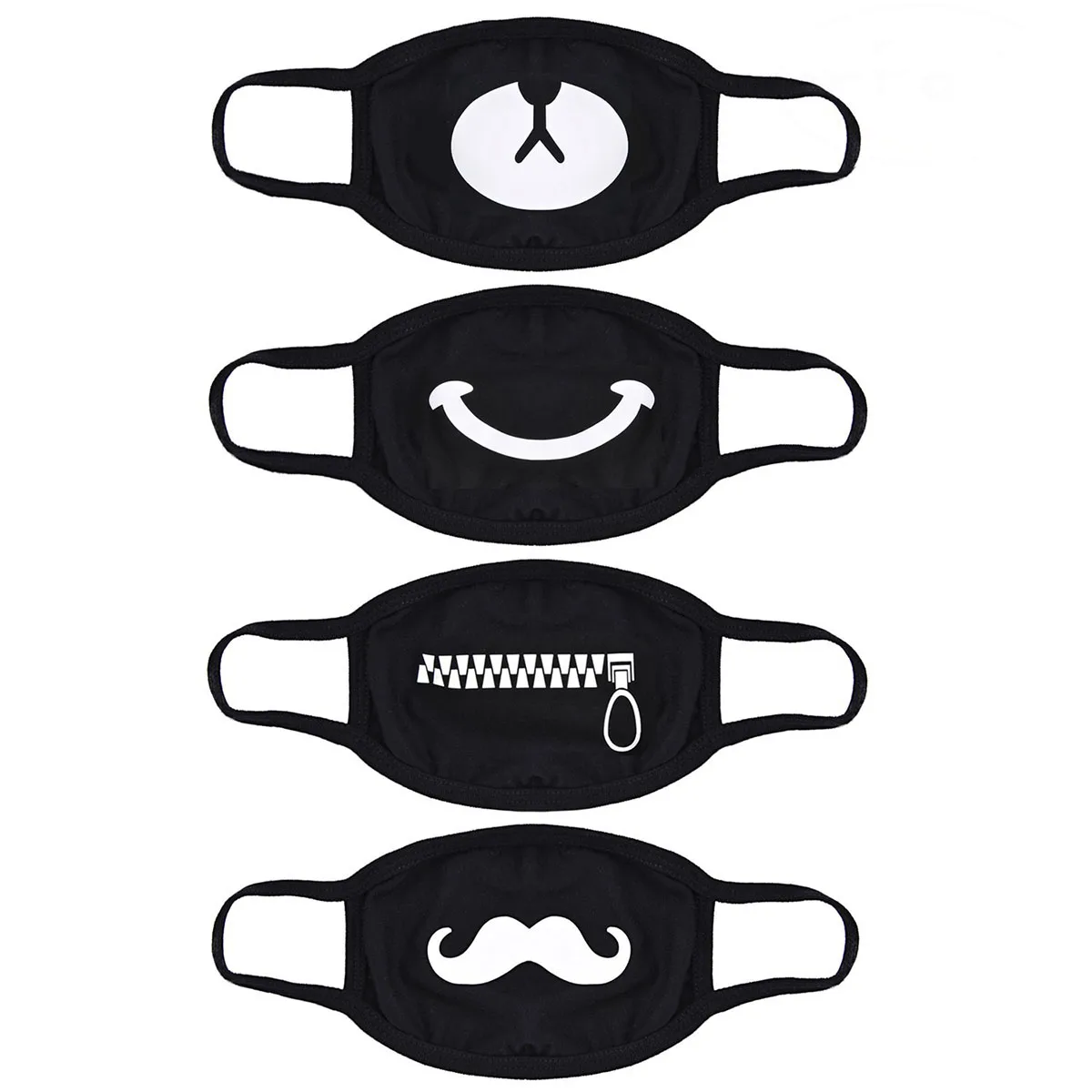 Mouth Mask,4 Pack Kpop Mask Anti-dust Cotton Face Mask for Men and Women (1 bear 1 zipper 1 smile 1 beard)
Mouth Mask,4 Pack Kpop Mask Anti-dust Cotton Face Mask for Men and Women (1 bear 1 zipper 1 smile 1 beard)