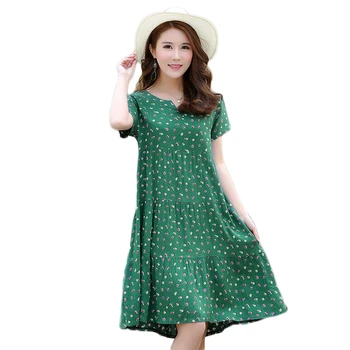 Large size XL-6XL Temperament Print Dress Women 2019 Summer New fashion Loose Splice Dress Round neck Short sleeve Dress RQ019
Large size XL-6XL Temperament Print Dress Women 2019 Summer New fashion Loose Splice Dress Round neck Short sleeve Dress RQ019