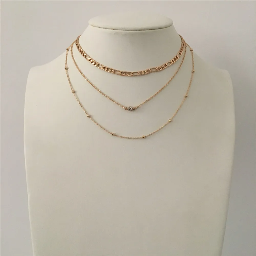 TRENDY GIRLY GOLD PLATING THREE DIFFERENT CHAIN WITH SMALL CLEAR STONE CHOKER COLLAR NECKLACE FOR WOMEN GIRL
TRENDY GIRLY GOLD PLATING THREE DIFFERENT CHAIN WITH SMALL CLEAR STONE CHOKER COLLAR NECKLACE FOR WOMEN GIRL