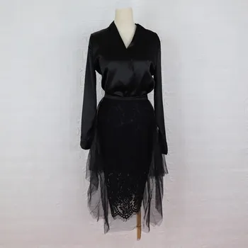 Female Irregular Patchwork Mesh Lace Pencil Skirt Two Piece Sets Solid Spring Office Lady Black Skirts Suits
Female Irregular Patchwork Mesh Lace Pencil Skirt Two Piece Sets Solid Spring Office Lady Black Skirts Suits
