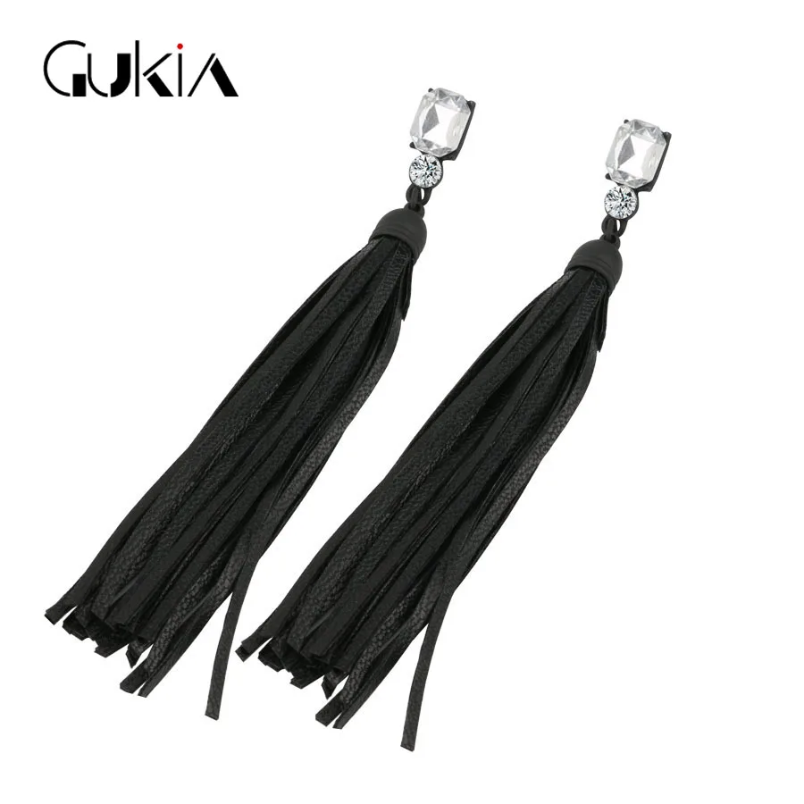 Gukin Vintage Jewelry Black Leather Fringed Women Earrings Plating Gun Black 2016 Fashion Crystal Party Long Earring Accessories
Gukin Vintage Jewelry Black Leather Fringed Women Earrings Plating Gun Black 2016 Fashion Crystal Party Long Earring Accessories