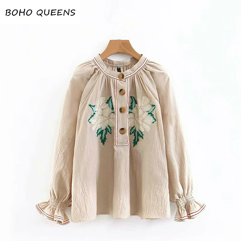 Spring women bohemian Tassel shirt cute beach floral embroidery linen cotton blouse shirt flare sleeve loose Boho shirts blusa
Spring women bohemian Tassel shirt cute beach floral embroidery linen cotton blouse shirt flare sleeve loose Boho shirts blusa