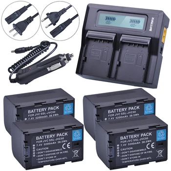 4Pcs 5200mAh SSL-JVC50 JVC50 SSLJVC50 Battery+LCD Fast Dual Charger for JVC GY-HM600,GY-HM650,GY-LS300,GY-HMQ10
4Pcs 5200mAh SSL-JVC50 JVC50 SSLJVC50 Battery+LCD Fast Dual Charger for JVC GY-HM600,GY-HM650,GY-LS300,GY-HMQ10