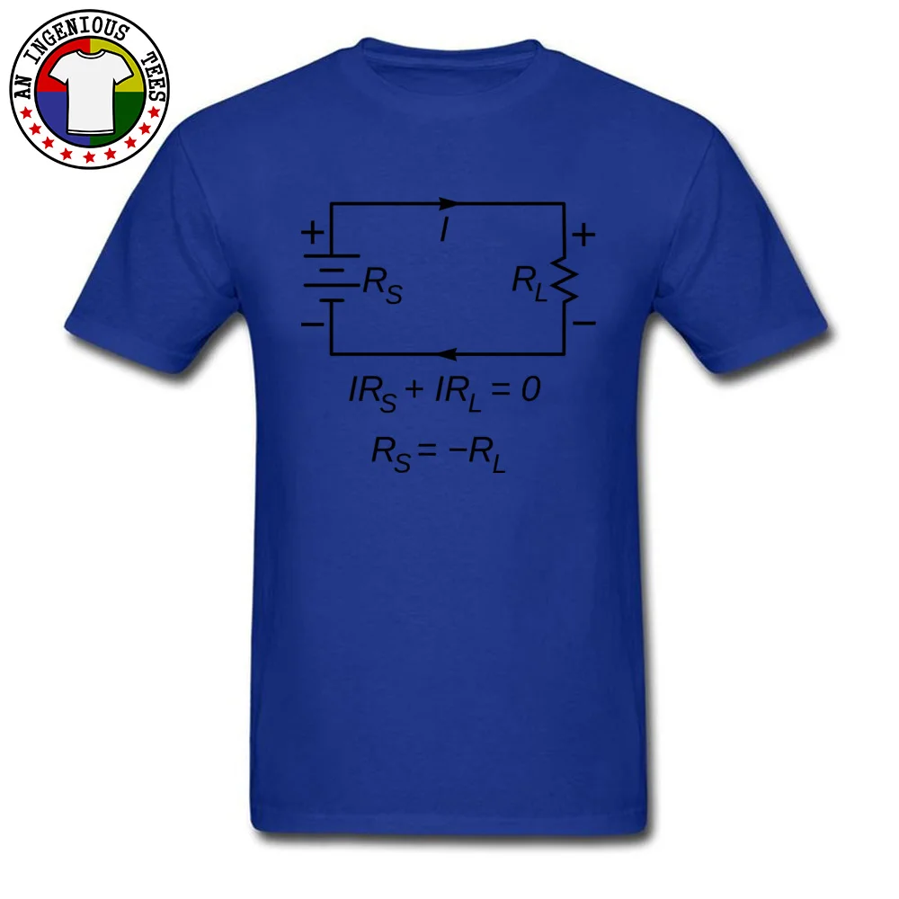 Battery and resistor circuit Short Sleeve Tops Shirts Summer/Autumn O-Neck 100% Cotton Men T Shirt Leisure Clothing Shirt Discount Battery and resistor circuit blue