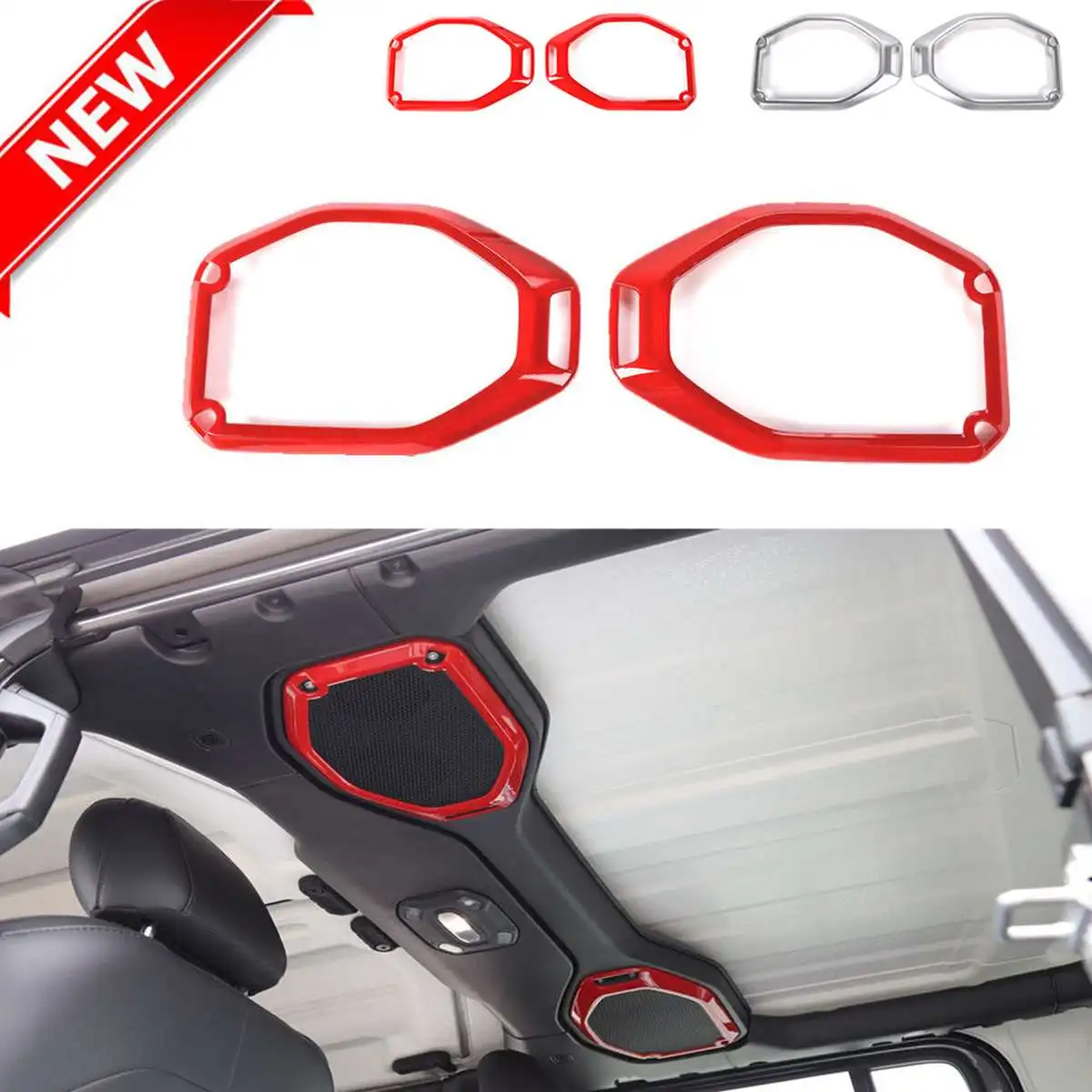 Car Inner Top Roof ABS Speaker Cover Trim Decor Ring FOR JEEP 2018 for Wrangler JL Car Speaker 3D Sticker
Car Inner Top Roof ABS Speaker Cover Trim Decor Ring FOR JEEP 2018 for Wrangler JL Car Speaker 3D Sticker