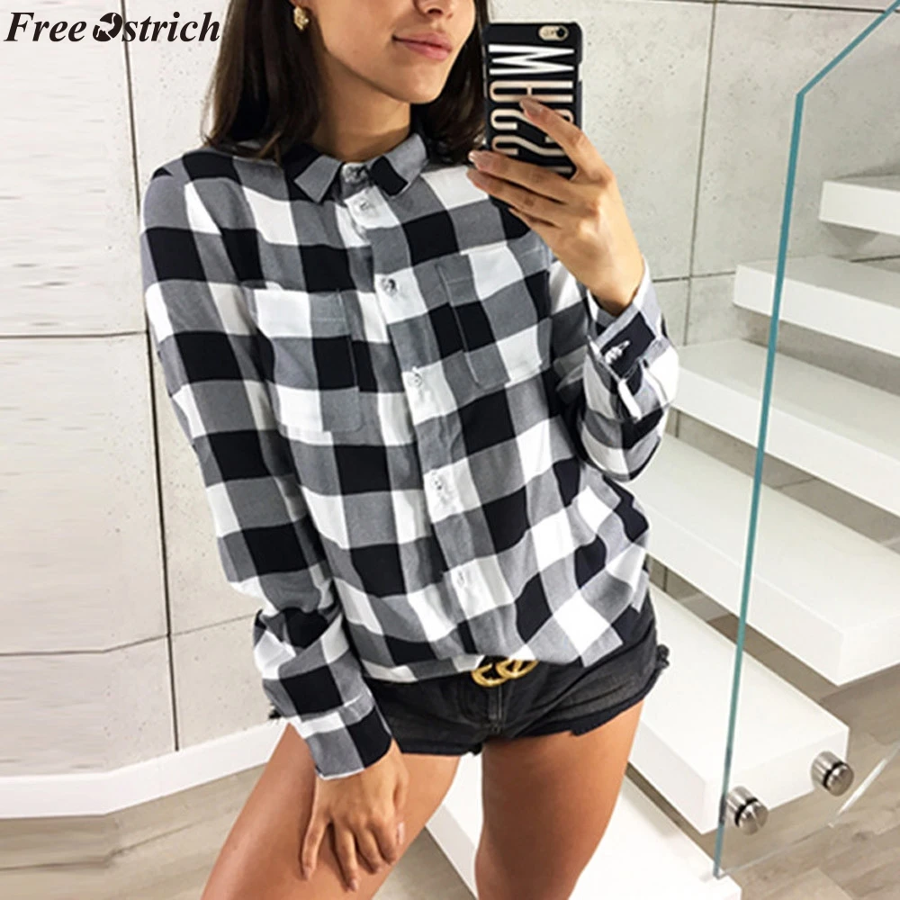 FREE OSTRICH Women's New Arrival Fashion Plaid Print Blouse V-neck Slim Fit Casual Pocket Button Ladies Shirt Plus Size Tops
FREE OSTRICH Women's New Arrival Fashion Plaid Print Blouse V-neck Slim Fit Casual Pocket Button Ladies Shirt Plus Size Tops