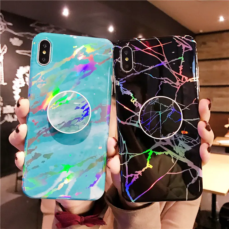Laser Marble Case for iPhone 7 X XS Max XR 8 7 6 6S Plus Luxury Silicone Phone Stand Cover for iPhone Case 6 6S 7 8 Case Coque
Laser Marble Case for iPhone 7 X XS Max XR 8 7 6 6S Plus Luxury Silicone Phone Stand Cover for iPhone Case 6 6S 7 8 Case Coque